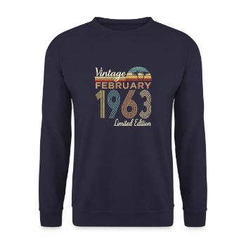 Vintage FEBRUARY 1963 Limited Edition - Unisex Sweatshirt - navy - Front - Alina (178cm) & Michal (187cm)