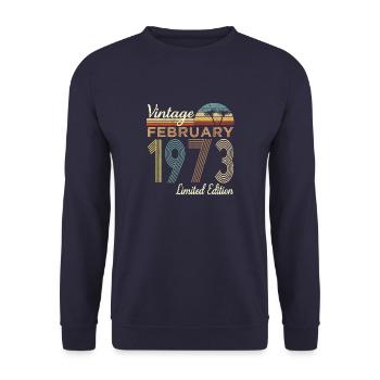 Vintage FEBRUARY 1973 Limited Edition - Unisex Sweatshirt - navy - Front - Alina (178cm) & Michal (187cm)