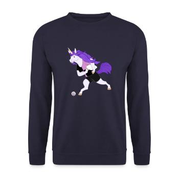 Ruggers Unicorn - Unisex Sweatshirt - navy - Front - Alina (178cm) & Michal (187cm)