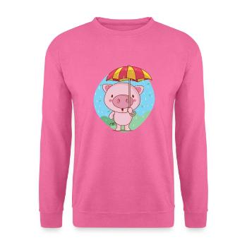 oink oink Regenzeit - Unisex Pullover - Pink - Vorne