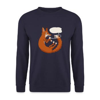 Fuchs Sprechblase - Unisex Pullover - Navy - Vorne - Alina (178cm) & Michal (187cm)