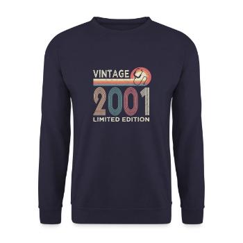 Vintage 2001, 22nd birthday for Medical Student - Unisex Sweatshirt - navy - Front - Alina (178cm) & Michal (187cm)