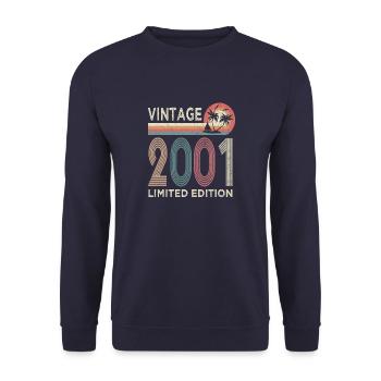Vintage 2001 Limited Edition, 22nd birthday gift - Unisex Sweatshirt - navy - Front - Alina (178cm) & Michal (187cm)