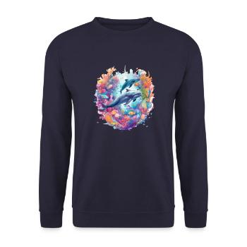 Wale - Unisex Pullover - Navy - Vorne - Alina (178cm) & Michal (187cm)