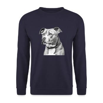 Zion le pitbull - Sweat-shirt Unisexe - marine - Devant - Alina (178cm) & Michal (187cm)