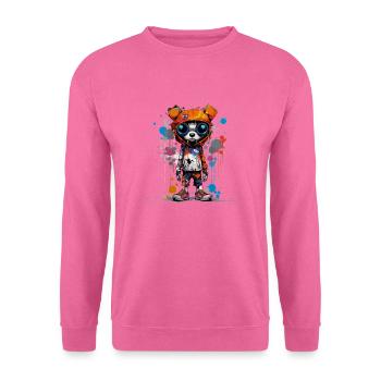 Paws & Reflect: An Artistic Canine Creation - Unisex Sweatshirt - pink - Front