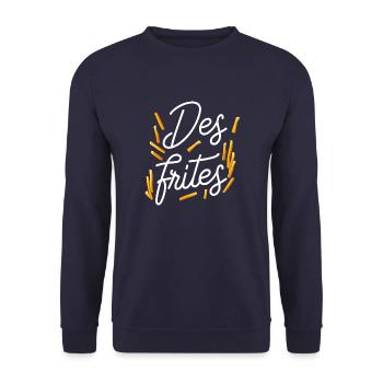 Des frites - Sweat-shirt Unisexe - marine - Devant - Alina (178cm) & Michal (187cm)