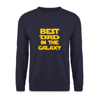 Bester Vater der Galaxie - Unisex Pullover - Navy - Vorne - Alina (178cm) & Michal (187cm)