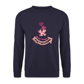 BACK FOR HOME FOR VALENTINE - Unisex Pullover - Navy - Vorne - Alina (178cm) & Michal (187cm)