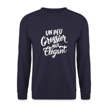 Un peu grossier mais élégant - Sweat-shirt Unisexe - marine - Devant - Alina (178cm) & Michal (187cm)
