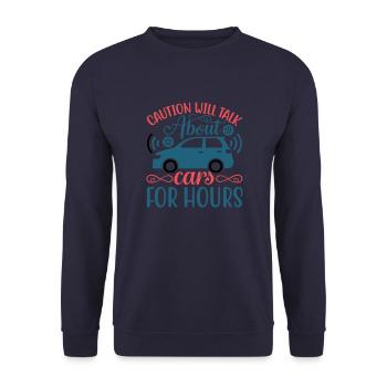 La prudence parlera des voitures pendant des heures - Sweat-shirt Unisexe - marine - Devant - Alina (178cm) & Michal (187cm)