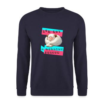 Je ne suis pas le matin - Sweat-shirt Unisexe - marine - Devant - Alina (178cm) & Michal (187cm)