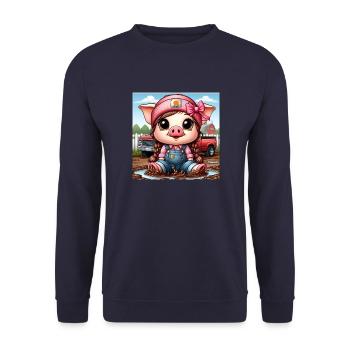My Design - Unisex Sweatshirt - navy - Front - Alina (178cm) & Michal (187cm)