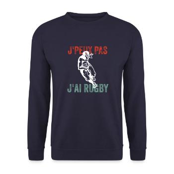J'peux pas j'ai rugby - Sweat-shirt Unisexe - marine - Devant - Alina (178cm) & Michal (187cm)
