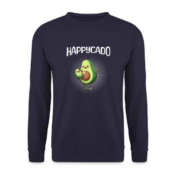 Happycado - Unisex Pullover - Navy - Vorne - Alina (178cm) & Michal (187cm)