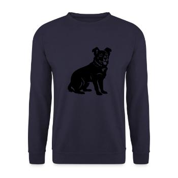 Corgi Hund Symbol - Unisex Pullover - Navy - Vorne - Alina (178cm) & Michal (187cm)