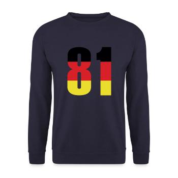 81 Number Germany Jersey - Unisex Sweatshirt - navy - Front - Alina (178cm) & Michal (187cm)