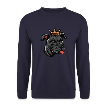 Couronne pour chien Staffordshire Bull Terrier - Sweat-shirt Unisexe - marine - Devant - Alina (178cm) & Michal (187cm)