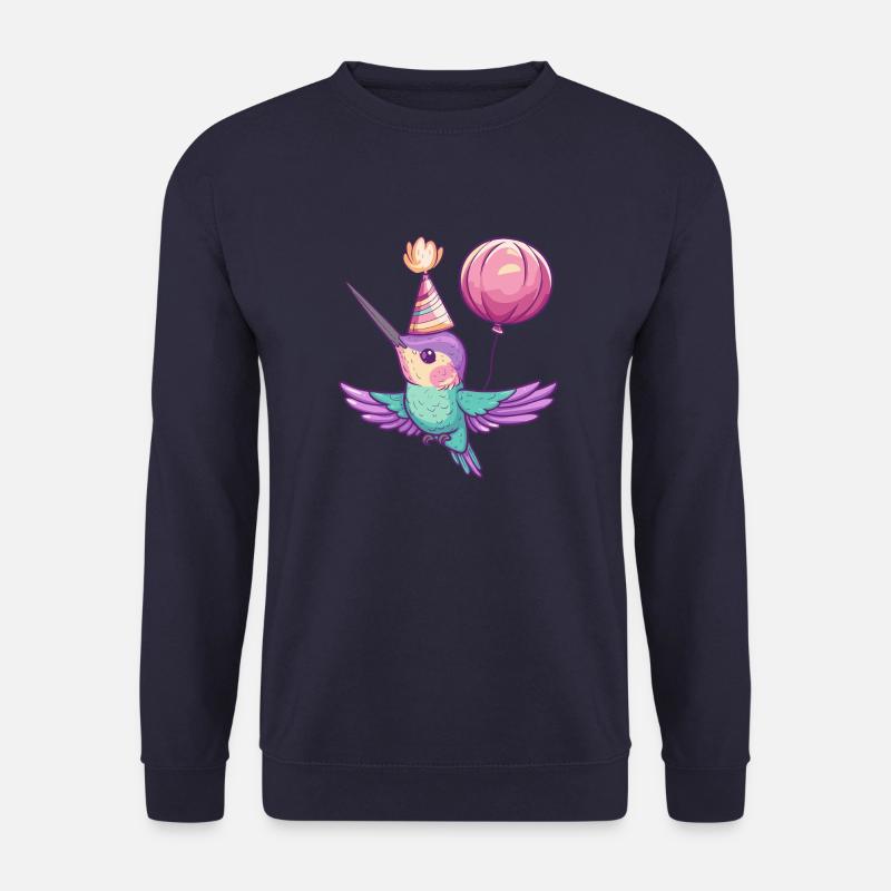 Hummingbird Bird Birthday Comic - Unisex Sweatshirt - navy