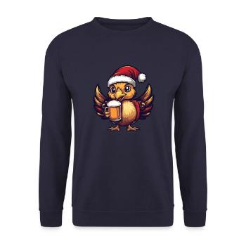 Truthan Christmas Beer Funny - Unisex Sweatshirt - navy - Front - Alina (178cm) & Michal (187cm)