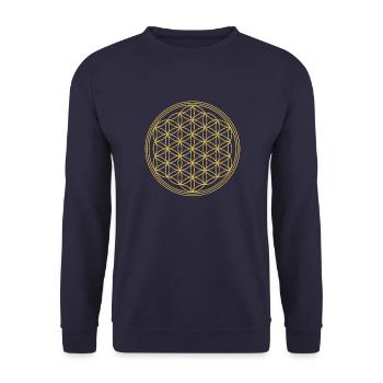 Lebensblume-uni2 - Unisex Pullover - Navy - Vorne - Alina (178cm) & Michal (187cm)