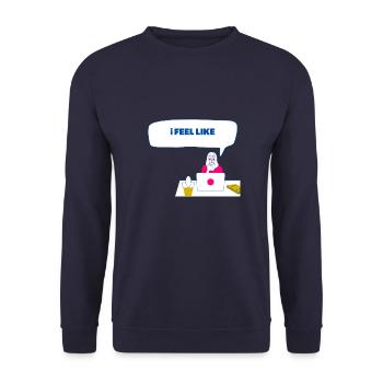 i feel like you - Unisex Pullover - Navy - Vorne - Alina (178cm) & Michal (187cm)