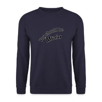You should be afraid - Unisex Pullover - Navy - Vorne - Alina (178cm) & Michal (187cm)