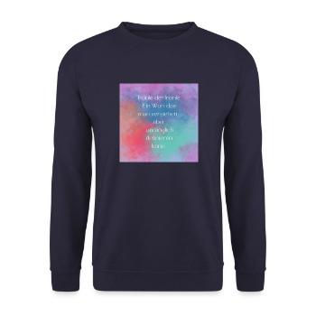 Ironie und Freude - Unisex Pullover - Navy - Vorne - Alina (178cm) & Michal (187cm)