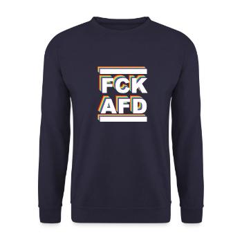 FCK AFD Rainbow - Unisex Pullover - Navy - Vorne - Alina (178cm) & Michal (187cm)