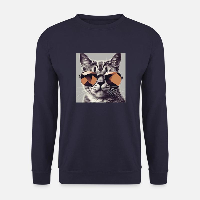 Cool Cat #1 - Unisex Pullover - Navy