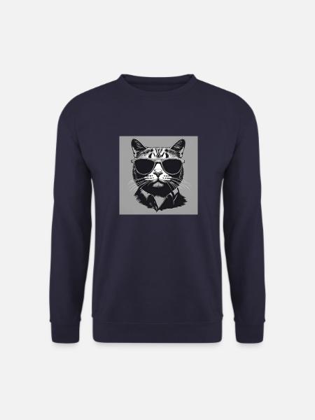 Cool Cat#2 - Unisex Pullover - Navy