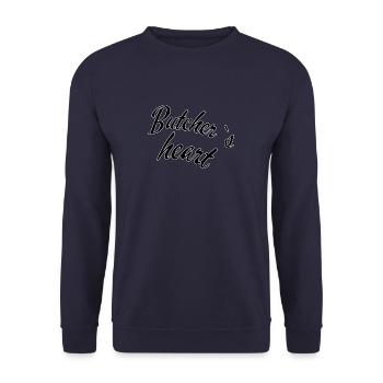Butcher s heart - Unisex Pullover - Navy - Vorne - Alina (178cm) & Michal (187cm)