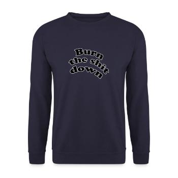 Brûlez la merde - Sweat-shirt Unisexe - marine - Devant - Alina (178cm) & Michal (187cm)