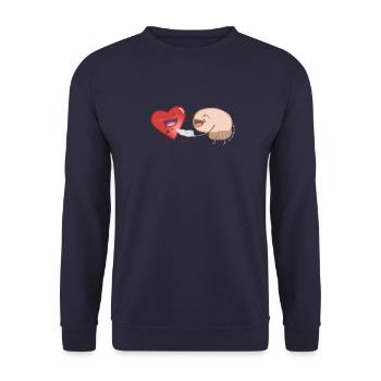 Heart And Mind - Unisex Sweatshirt - navy - Front - Alina (178cm) & Michal (187cm)