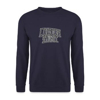 London stinkt - Unisex Pullover - Navy - Vorne - Alina (178cm) & Michal (187cm)