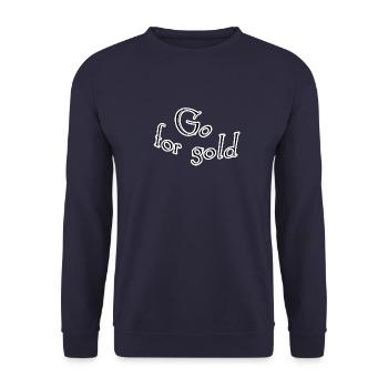 Go for gold - Unisex Sweatshirt - navy - Front - Alina (178cm) & Michal (187cm)
