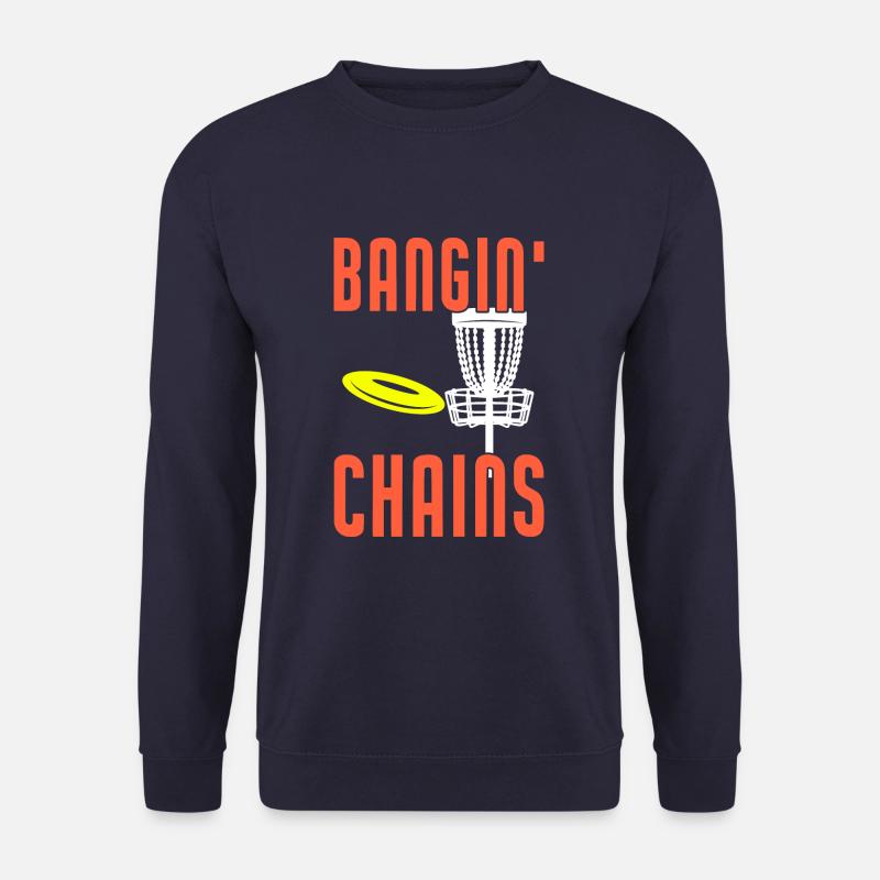 Bangin Chains Funny Disc Golf - Sweat-shirt Unisexe - marine