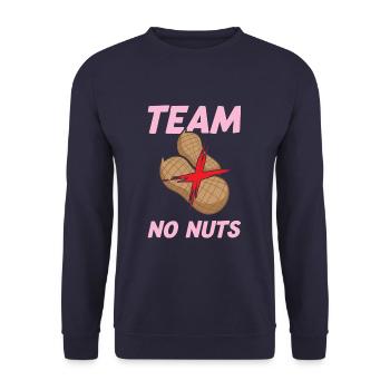 Team No Nuts Funny Gender Reveal Girl Matching - Unisex Pullover - Navy - Vorne - Alina (178cm) & Michal (187cm)