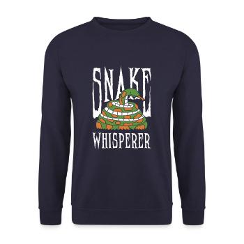 Snake Whisperer Funny Snake Reptile Owner - Unisex Pullover - Navy - Vorne - Alina (178cm) & Michal (187cm)