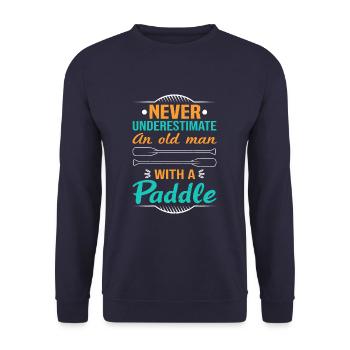 Never Underestimate An Old Man With A Paddle Kayak - Unisex Sweatshirt - navy - Front - Alina (178cm) & Michal (187cm)