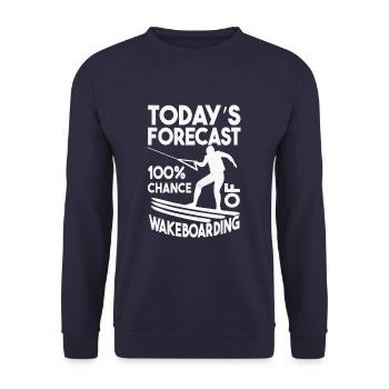 Today's Forecast Wakeboarding Funny Wakeboard - Unisex Pullover - Navy - Vorne - Alina (178cm) & Michal (187cm)
