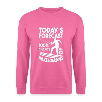 Today's Forecast Wakeboarding Funny Wakeboard - Unisex Pullover - Pink - Vorne