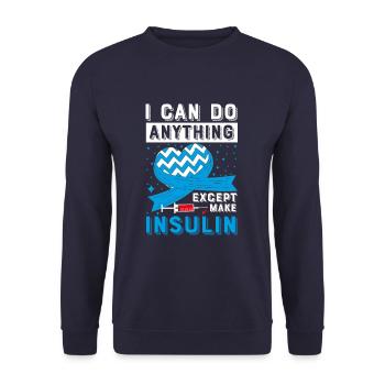 Je peux tout faire sauf l’insuline de type 1 - Sweat-shirt Unisexe - marine - Devant - Alina (178cm) & Michal (187cm)