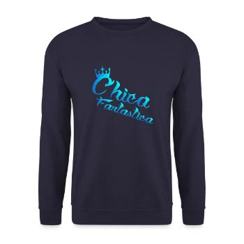 Chica Fantastica dos-santos-fashion - Unisex Pullover - Navy - Vorne - Alina (178cm) & Michal (187cm)