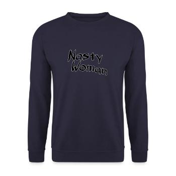 Nasty woman - Unisex Pullover - Navy - Vorne - Alina (178cm) & Michal (187cm)