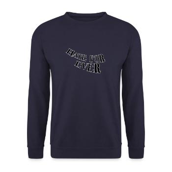 Hate for ever - Unisex Pullover - Navy - Vorne - Alina (178cm) & Michal (187cm)