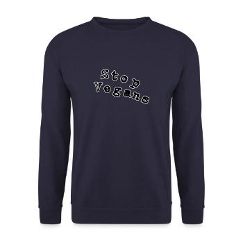 Arrêtez les végétaliens - Sweat-shirt Unisexe - marine - Devant - Alina (178cm) & Michal (187cm)