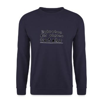 Betreten auf eigene Gefahr - Unisex Pullover - Navy - Vorne - Alina (178cm) & Michal (187cm)