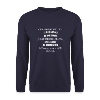 Chauffeur de taxi - Sweat-shirt Unisexe - marine - Devant - Alina (178cm) & Michal (187cm)