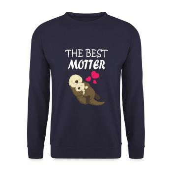 Best Mother Otter Bieber Mama Love - Unisex Sweatshirt - navy - Front - Alina (178cm) & Michal (187cm)